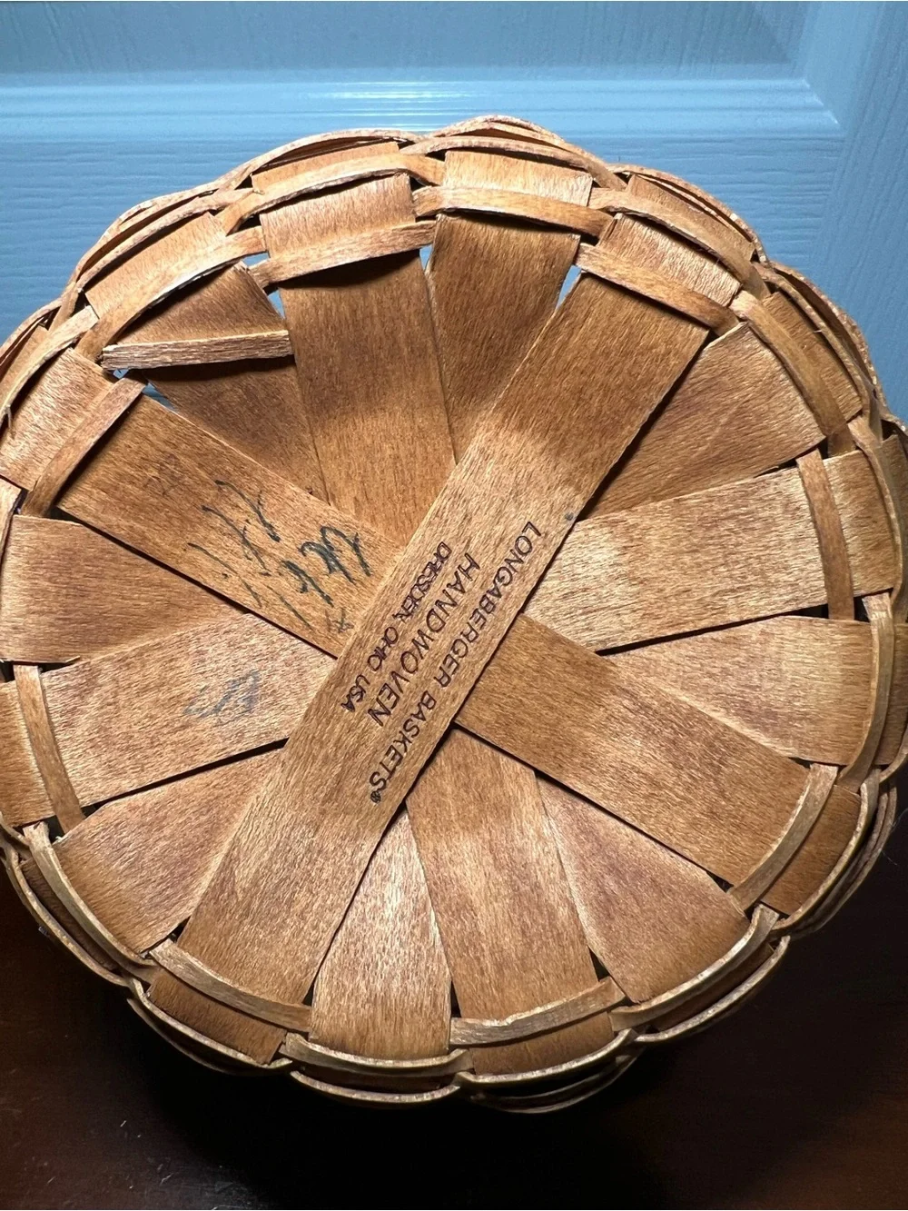 Vtg Longaberger Pair (2) Handwoven Basket with Brass Nameplates 1992